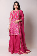 Pink Red Cotton Suits Gota Patti and Zardozi work
